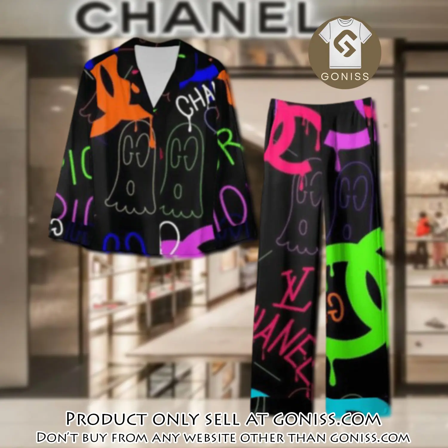 Trending luxury chanel satin pajama set pjs1043 gn1222278